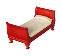 LfrXtra Home,Dollhouses Miniature Single Bed 1/12 Scale Victorian Vintage Furniture Bed for 15cm Dolls Bedroom Scene Display