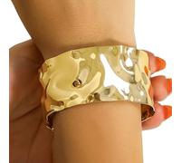 LfrXtra Metal Punk Featuring Geometric V Notch And Hammered Surfaces Textured Metal Bangle For Alternative Fashion
