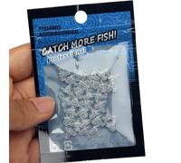 LfrXtra Sports and entertainment,30Pcs Clear Fishing Beads 3 Way Connector Double Crosses Hole Bead Rigging Saltwater Fishing Accessories