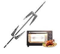 LfrXtra Stainless Steel Rotisserie Forks Grill Fork Air Accessories Rotating Baking Roast Chicken for Kitchen Grill W/Screws Square Axes Forks Horizonal for Backyard Party Family Camp