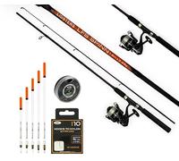 LFS 6ft Fishing Rod & Reel Combo Pre Loaded Line Coarse Set Trout Perch Carp With Tackle Floats Shots Hooks Orange
