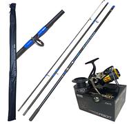 LFS Atlantic Ocean Sea Fishing Rod 15ft 4.5m 3pc + Large Tiger 8700 Reel 30lb