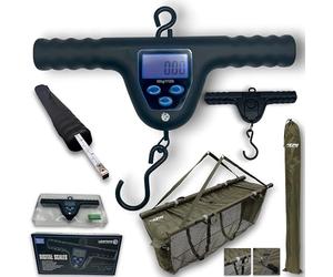 LFS DIGITAL SCALES T BAR CARP WEIGH SCALES HOOK lbs/kg + NGT XPR FLOATING SLING