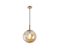 LFsem Amber Glass Globe Pendant Lighting Fixtures 20cm Glass Ball Pendant Hanging Lamp for Kitchen Island (Amber)