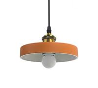 LFsem Ceiling Pendant Light for Kitchen Island & Dining Room,18cm Round Painted Iron Lampsahde with E27 Bronze Lamp Holder, Vintage Living Room Bedroom Lighting Fixture (Orange)