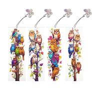 LFSX0828 5D Diamond Painting Bookmarks for Reading Lovers, Handmade DIY Diamond Art Bookmarks with Tassels (SQ010)