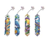 LFSX0828 5D Diamond Painting Bookmarks for Reading Lovers, Handmade DIY Diamond Art Bookmarks with Tassels, Graduation Birthday