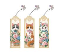 LFSX0828 5D Diamond Painting Bookmarks for Reading Lovers, Handmade DIY Diamond Art Bookmarks with Tassels, Gift for Graduation Birthday