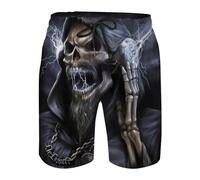 lFTEGUFKXS Loong Shorts Men's Skull Shorts Summer Swimming Shorts Surf Board Shorts, S2, 6XL