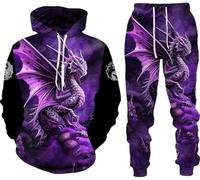 lFTEGUFKXS Skull Sports Suit, Gothic Tracksuit Set, Men's Jogging Suit, Hoodie and Trousers Set, Joggersuit6, XL