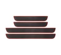 LFUPING 4 Pcs Car Door Sill Protector for Chevrolet Traverse 2018-2023 2024-2025, Car Sill Protectors Strips Rubber Front/Rear Door Sill Scuff Plate Guard,Red-60 * 6cm/40 * 6cm