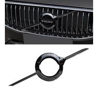 LFWCZS Car Emblem Badge Decal Logo for Volvo XC40 2018-2022, Black with Chrome Finish, Aluminium Alloy, Front, Vehicle Specific