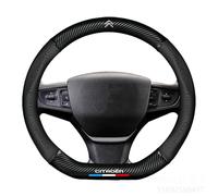 LFWCZS Car Steering Wheel Cover for Citroen C4 Cactus,Microfiber Leather Steering Wheel Protector Cover Breathable Anti-Slip Protector with Logo Emblem Badge Car Accesories,D-type