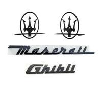 LFWCZS Front Rear Emblem Replacement Kit for Maserati Ghibli 2017-2025,Black Grille Tailgate Trunk Letters Badge Logo Sticker Decal ABS Car Exterior Tuning Accessories,just Ghibli letter