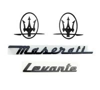 LFWCZS Front Rear Emblem Replacement Kit for Maserati Levante 2016-2025,Black Grille Tailgate Trunk Letters Badge Logo Sticker Decal ABS Car Exterior Tuning Accessories,just 2pcs side letters