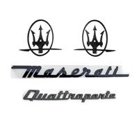 LFWCZS Front Rear Emblem Replacement Kit for Maserati Quattroporte 2013-2016,Black Grille Tailgate Trunk Letters Badge Logo Sticker Decal ABS Car Exterior Tuning Accessories,just 2pcs side letters