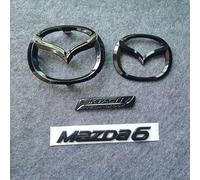 LFWCZS Front Rear Emblem Replacement Kit for Mazda 6 Sedan 2015 2016 2017,Black Grille Tailgate Trunk Letters Badge Logo Sticker Decal ABS Car Exterior Tuning Accessories,just black SKACTIV