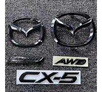 LFWCZS Front Rear Emblem Replacement Kit for Mazda CX-5 2017-2021,Black Grille Tailgate Trunk Letters Badge Logo Sticker Decal ABS Car Exterior Tuning Accessories,just AWD