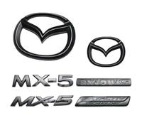 LFWCZS Front Rear Emblem Replacement Kit for Mazda MX-5 ND 2018-2023,Black Grille Tailgate Trunk Letters Badge Logo Sticker Decal ABS Car Exterior Tuning Accessories,just front logo