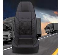 LFXLDS Truck Seat Covers for DAF LF CF XF XG XG+,Black/Red/Brown/Blue Seat Full Covers Wear-Resistant Mesh Leather Driver Co-driver for Summer Winter Truck Interior Accessory,Version 3-Black