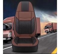 LFXLDS Truck Seat Covers for DAF LF CF XF XG XG+,Black/Red/Brown/Blue Seat Full Covers Wear-Resistant Mesh Leather Driver Co-driver for Summer Winter Truck Interior Accessory,Version 3-Brown