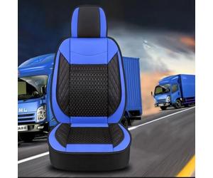 LFXLDS Truck Seat Covers for Volvo FH FM FMX FE FL,Black/Red/Brown/Blue Seat Full Covers Wear-Resistant Mesh Leather Driver Co-driver for Summer Winter Truck Interior Accessory,Version 2-Blue
