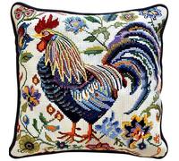 Lfynior Cross Stitch Cushion Kit Rooster Tapestry Pillow kit 45X45cm DIY Cushion Embroidery Kit Needlepoint Handmade Needlework Cushion Kit Stitched Pillow Cover Kit for Adults Beginners