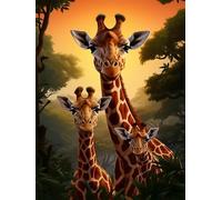 Lfynior Cross Stitch Kit Giraffe 11ct DIY Embroidery kit Needlepoint 40cmX50cm Pre Printed Pattern Needlework kit Handmade Stamped Cloth Easy Counted Home Decor