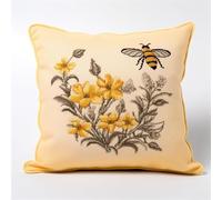 Lfynior Cross Stitch Pillow Cover Kit Bee Tapestry Pillow kit 45X45cm DIY Cushion Embroidery Kit Needlepoint Handmade Needlework Cushion Kit Stitched Pillow Cover Kit for Adults Beginners