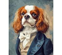 LFYNIORS Cross Stitch Kits for Adults Beginners Fantasy Cavalier King Charles Spaniel 14Ct Pre Printed DIY Handmade Embroidery with Printed Pattern Needlework Sewing Craft for Home Decoration 60x80cm