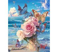 LFYNIORS Cross Stitch Kits for Adults Flower 14ct pre Printed DIY Handmade Embroidery with Printed Pattern Needlework Sewing Craft for Home Decoration 40X50cm