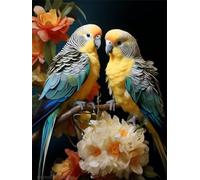 LFYNIORS Cross Stitch Kits for Adults Parrot Animals and Flowers 14Ct Fabric Pre Printed Stamped DIY Embroidery Sewing Set Handmade Needlepoint for Home Decoration 40x50cm