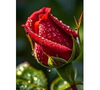 LFYNIORS DIY Bead Cross Stitch Kits Red Roses 11Ct Bead Embroidery Kits Beaded Stamped Cross Stitch Kit with 2Mm Beads for Adults Beginners 40x50cm