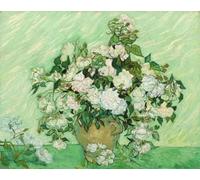LFYNIORS DIY Bead Embroidery Kits Famous Oil Painting,White Rose 11Ct Bead Embroidery Kits Beaded Stamped Cross Stitch Kit with 2Mm Beads for Adults Beginners 40x50cm
