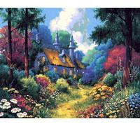 LFYNIORS DIY Beaded Embroidery Kit Enchanted Forests Lodge Beadwork Craft Kit for Beginners Adults,Handmade Gifts,Starter Embroidery Set for Craft Lovers 40x50cm