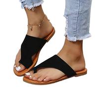 Lfzhjzc Flat Big Toe Hallux Valgus Flip Flops Women, Summer Comfortable Big Toe Hallux Valgus Sandal, For Bunion Treatment, Foot Correction (Color : Black, Size : 39)