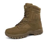 Lfzhjzc Lightweight Military Combat Boots Men, with Side Zipper, Suit Hiking, Have Water Resistant, Breathable Effect, Desert Boots(Brown,8 UK)