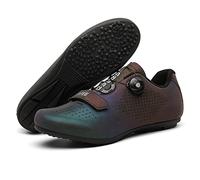 Lfzhjzc Luminous Cycling Shoes,Bike Shoes,MTB Shoes,Suitable for Novice Riding Indoor Cycling Class, Spin Class (Color : Gradient color, Size : 6.5 UK)