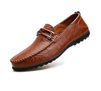 Lfzhjzc Men's Casual Loafers, Fashion Lightweight Slip on Penny Loafer, Round Toe Driving Shoes,Business Shoes,Moccasins (Color : Brown, Size : 6.5 UK)