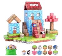 LFZXKJKJ Magnetic Blocks, 64Pcs Building Tiles for Toddlers Kids Ages 3-10, Educational Construction Cube Travel Sensory STEM Toy, Christmas Birthday Gifts for Boys Girls