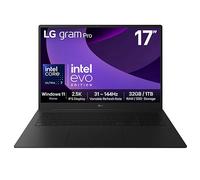 LG gram Pro 17Z90TP - 17 Inch 2.5K IPS 144Hz VRR, Ultra-Lightweight Laptop, Intel Core Ultra 7 255H - EVO Edition, 32GB RAM, 1TB SSD, Windows 11 Home, gram Hybrid AI, Copilot, Black (2025)