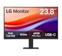 LG Monitor 24U421A - Curved FHD 1080p VA 24 inch, 100Hz, 5ms, Computer desktop display, Flicker safe & Reader Mode, USB-C, HDMI, Matte Black
