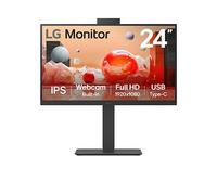 LG 24" Full HD Monitor, IPS Display, Builtin Power, 100Hz Refresh Rate, Webcam & Mic, USB TypeC, Black 24BA850B
