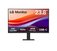 LG Monitor 24U421A - Curved FHD 1080p VA 24 inch, 100Hz, 5ms, Computer desktop display, Flicker safe & Reader Mode, USB-C, HDMI, Matte Black