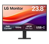 LG Monitor 24U421A - Curved FHD 1080p VA 24 inch, 100Hz, 5ms, Computer desktop display, Flicker safe & Reader Mode, USB-C, HDMI, Matte Black