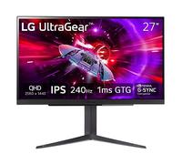 LG 27" UltraGear QHD (2560x1440) Gaming Monitor, 240Hz, 1ms, VESA DisplayHDR 400, G-SYNC and AMD FreeSync Premium, HDMI 2.1, DisplayPort, 4-Pole HP Out DTS HP:X, Tilt/Height/Pivot Stand, Black