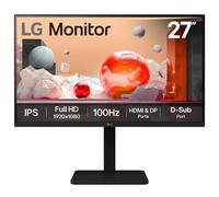LG Monitor 27BA450 - FHD 1080p IPS 27 inch, 100Hz, 5ms, Office Display, Built-in Power and Speakers, D-Sub, HDMI, DisplayPort, Matte Black