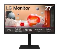 LG Monitor 27BA450 - FHD 1080p IPS 27 inch, 100Hz, 5ms, Office Display, Built-in Power and Speakers, D-Sub, HDMI, DisplayPort, Matte Black