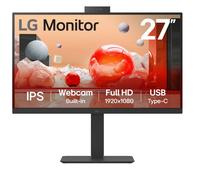 LG Monitor 27BA850 - FHD 1080p IPS 27 inch, 100Hz, 5ms, Office Display, Built-in Power/Webcam & Mic/KVM/Speakers, LAN (RJ45), USB-C, USB Hub, D-Sub, HDMI, DisplayPort, Matte Black