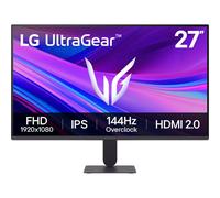 LG Ultragear G4 Gaming Monitor 27G411A-B, 27 Inch, 1080p, 144Hz Overclocked, 5ms, IPS Display, HDR 10, NVIDIA G-Sync Compatible & AMD FreeSync, Smart Energy Saving, DisplayPort, HDMI